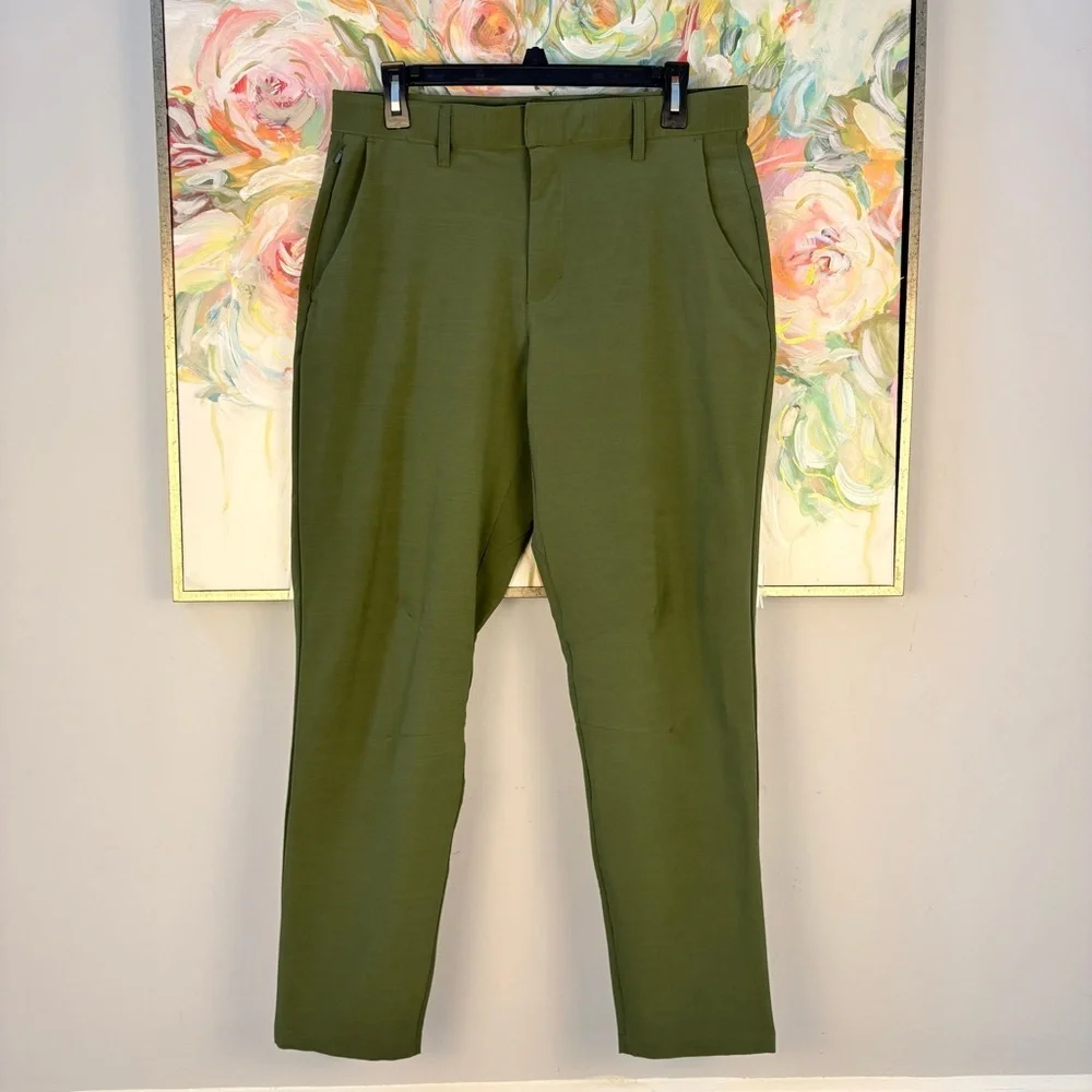 Fabletics Men’s Performance Golf Pants Stretch Olive Green Slim 32x28